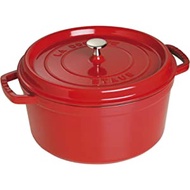 STAUB Cast Iron Round Cocotte, 7-quart, Cherry