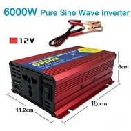 อินเวอร์เตอร์แปลงไฟรถยนต์ 6000W DC 12V เป็น AC 220V ปลั๊ก Universal USB คู่ ใช้กับรถยนต์ เดินทาง แคม