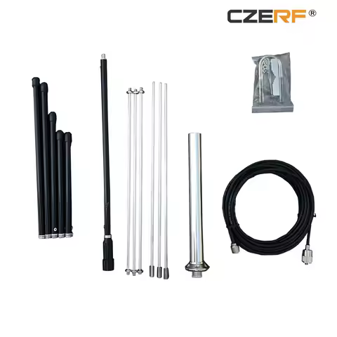 Connector NJ 1/4 Wave GP Aluminum Antenna with 15 Meters Cable for 7w,15w,25w,50w,100w FM Transmitte