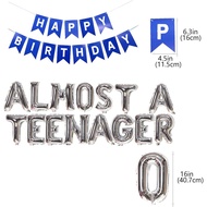 12th Birthday Decorations for Boys Blue, Almost a Teenager 12th Birthday Balloons Silver 12th Birthd