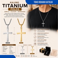 TITANIUM CROSS NECKLACE (PREMIUM) ANTI-RUST CROSS NECKLACE/ GOLD CROSS NECKLACE/ CROSS NECKLACE/ Wan