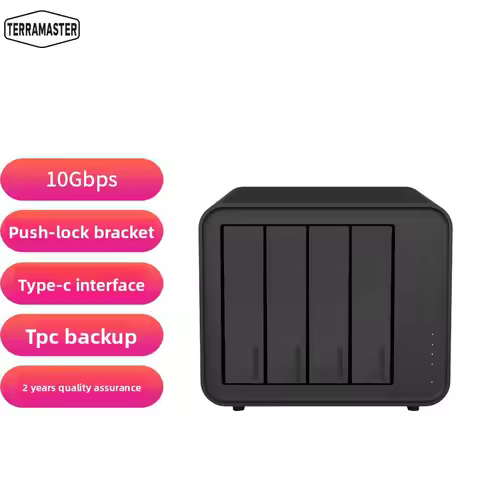 TERRAMASTER D2 D4-320 4-Bay NAS Expansion Enclosure with Type-C Hard Drive Caddy Direct Attached Sto