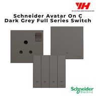 Schneider Electric Avatar On C Full Series Switch With Fluorescent Locator (Dark Grey) | Switches & 