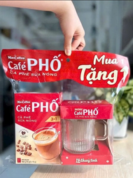 HỘP 160GR CAFE SỮA NÓNG CAFE PHỐ  THƠM NGON TẶNG KÈM LY THỦY TINH SANG TRỌNG