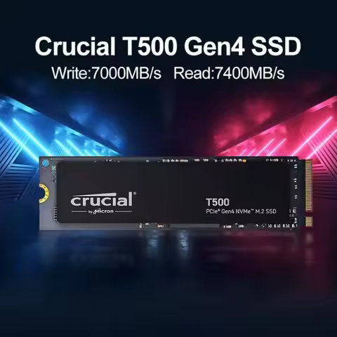 Crucial T500 1TB Gaming M.2 2280 PCIe 4.0 NVMe SSD, Max 7300MB/s, OEM CT1000T500SSD8, Works for PC,