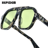 HEPIDEM Acetate Polarized Sunglasses for Men Famous Brand Designer Thick Big Size Square Sun Glasses