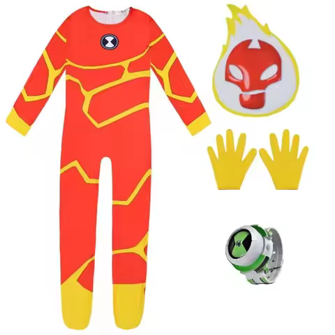 2025 Halloween Cosplay Anime Cartoon Ben 10 Cosplay Halloween Costume for Kids Jumpsuits Carnival Pa