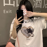 KATUN OVERSIZE LOVE STAR/ T-SHIRT DISTRO/ T-SHIRT LATEST WOMEN'S T-SHIRT Wide and Breathable Print T