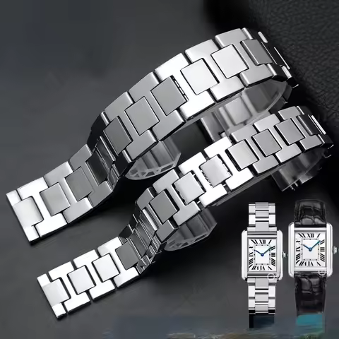 Stainless Steel Watch Strap for Cartier Tank Solo Series Original Classic Look W5200005 Comfortable 