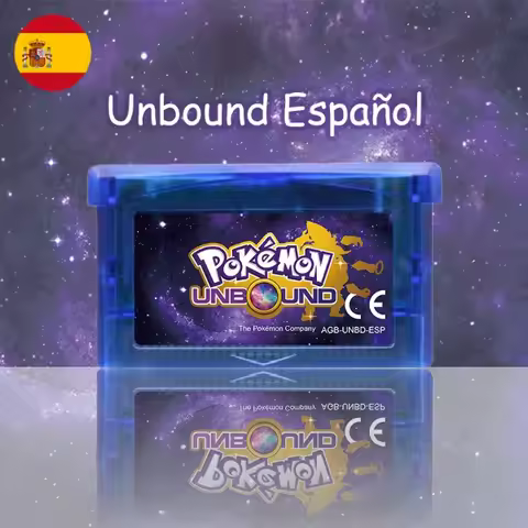 ESP Version Pokemon Unbound v2.1.1.1 GBA Game Cartridge Video Game Console Card Rom Hack Spanish Lan