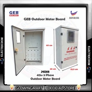 GEB 241308 415v 3 Phase Outdoor KWH Meter Board Meter Box (Metal) 24” x 13” x 08” inch Weatherproof