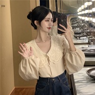 New Stock Clearance CTB2882 Arrival Long-Sleeved Puffy Shirt Cotton Decorated With A Pattern On The 