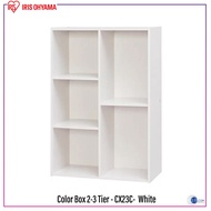 IRIS Ohyama Japan Color Box 2-3 Tier Wood Storage Shelf - CX23C, White