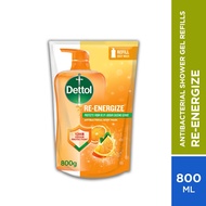 Dettol Shower Gel Body Wash Re-energize  800ML Refills