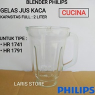 TERLARIS Gelas Tabung Jus Kaca Blender Philips Cucina Model Lama HR 1741 1791 READY