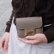 Hermes 18大象灰evercolor皮Constance slimH夾
