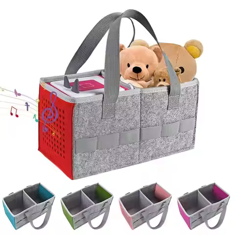 Foldable Carrying Box For Tonies Toniebox Starter Set Dust-proof Outdoor Travel Felt Cloth Case Stor