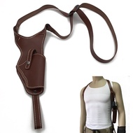 Men Women Concealed Carry Cowskin Genuine Leather CS Hunting Shoulder Gun Holster Bag Right Hand