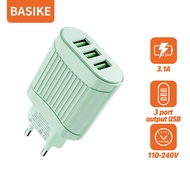 BASIKE Kepala Charger iphone Fast charging 15W for iphone oppo xiaomi Samsung 3 USB Port output PD 3.0+QC 4.0 5.0A