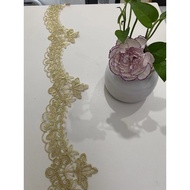1 Meter Gold Color Premium Designer Border Lace for Wedding Dress / Border Lace