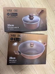 康寧28cm炒鍋+ 20 cm湯鍋