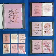 Pink Tumblr Quotes Binder 2 Rings, 6 Rings, 20 Rings, 26 Rings 1 Set of 6 cheap glossy sheets