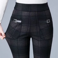 M-4XL Mini Bootcut Pants Women High Waist Long Plus Size Stripe Flare Casual Black Grey Office Forma