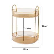 BEST4U Luxury 360° Rotating Makeup Organizer | Large Capacity Cosmetics Shelf | 2/3 Tier Rotating Tr