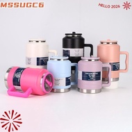 IMSSUG Water Bottle, 2L Stainless Steel Sports Water Bottles, Portable Broken-resistant with Handle 