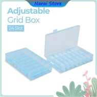 SQUARE Adjustable Grid Box 24 Slots Jewelry Storage Box