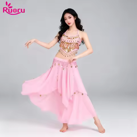 Ruoru Bollywood Belly Dance Costume Sets Professional Belly Dancer Outfit Performance Stage Outfit W