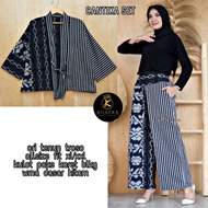 BEAUTIFUL ORIGINAL WOVEN CARDI CULOT SET Woven Blouse