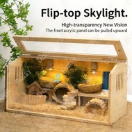 Small pet chicken/hamster wooden breeding cage pet nest panoramic view cage 40-80cm