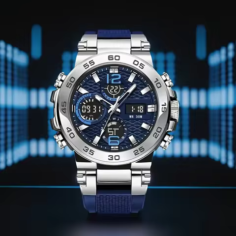 | Men's and Women's Multifunctional Luminous Dual-Display Sports Watch | Calendar + Alarm Clock + Ti