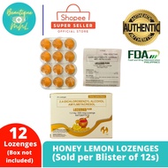 ♞(GENERIC OF STREPSILS) Lozemed Honey Lemon and Orange Antiseptic Lozenges (12 PER PACK)