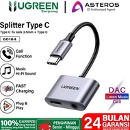 UGREEN Converter Splitter Type C to 3.5mm Jack DAC Charging Audio Call
