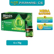 Brand's Essence Of Chicken Original 70g x 6 Bottles EXP:11/2026 [ Brands, No Added Salt, pati sari a