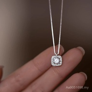 Sterl Sterling Silver Zircon Niche Birthday Gift Girlfriend Small Cube Sugar s999 High-End Feeling <