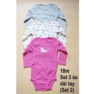 Body chip Carter bé gái ngắn tay dài tay xuất dư xịn / Body tam giác carter bé gai / Áo liền quần ca