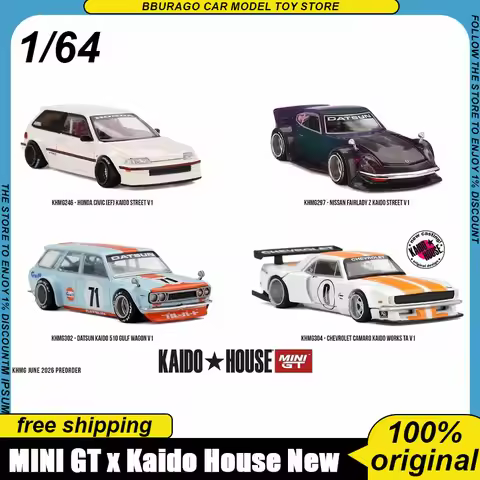 New Mini Gt X Kaido House 1:64 Diecast Car Models Honda Civic Ef Nissan Fairlady Z Datsun 510 Wagon 
