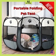 【92 PETSTORE】 Portable Folding Pet Tent Cat Dog Cage House Cattery Fences Outdoor Travel Cats Delivery Room Sangkar
