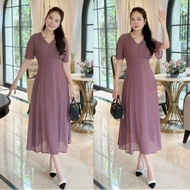 Đầm maxi form dài xếp ly ngực tay loe Misa - MS0288