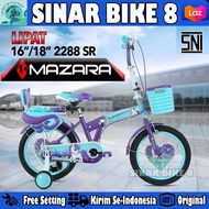 Sepeda Lipat Anak Perempuan MAZARA 2288 SR Ukuran 16 & 18 Inch