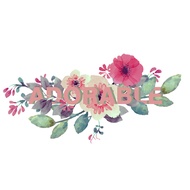 Aesthetic word flower sticker laptop sticker