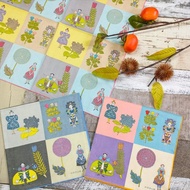 HBK繪風手帕 可愛少女|豐富色彩|輕薄便攜|精緻設計|日本製