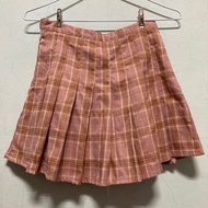 (二手)(台南)粉色格紋百褶裙