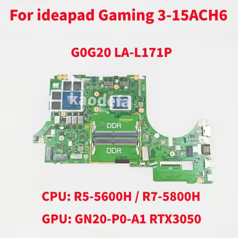GOG20 LA-L171P For ideapad Gaming 3-15ACH6 Laptop Motherboard CPU: R5-5600H / R7-5800H GPU: RTX3050 