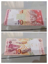 rm10 zeti Aziz banknote without security thread Siri 11 eleven series 11th Wang kertas duit lama sep