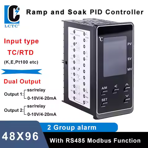 LCTC PID Temperature Controller K E J PT100 Input Dual Output Programmable Regulator Digital Thermos