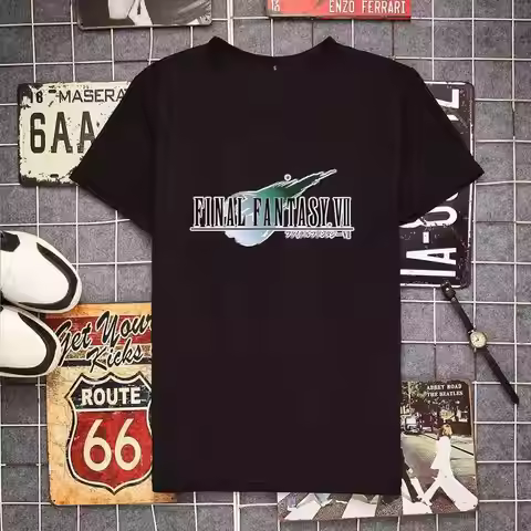 Men T-Shirts Sons of Avalanche Final Fantasy Classic Tee Shirt Short Sleeve FF7 Video Game Strife Sh
